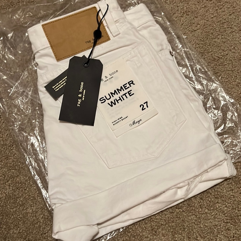 Rag and Bone denim white shorts